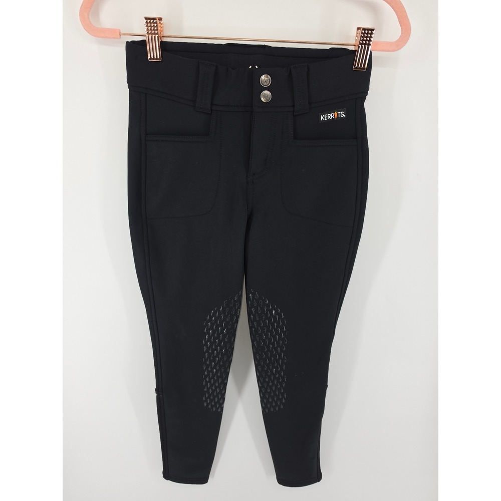 Kerrits Womens Black Knee Patch Equestrian Riding Breeches Pants XS